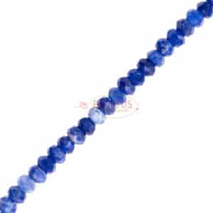 Sodalite rondelle faceted ca. 2x3mm, 1 strand