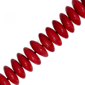 Corail mousse Ufo rouge brillant environ 8mm, 1 brin