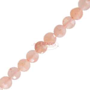 Sunstone coins faceted approx. 4mm, 1 strand