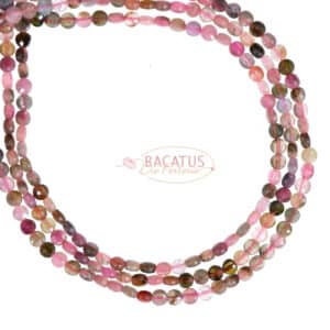 Tourmaline coin faceted ca. 4mm, 1 strand