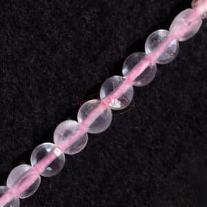 Rose quartz coins faceted approx. 4mm, 1 strand