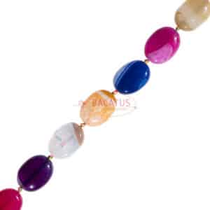 Agate oval slices colored 15x20mm, 1 strand