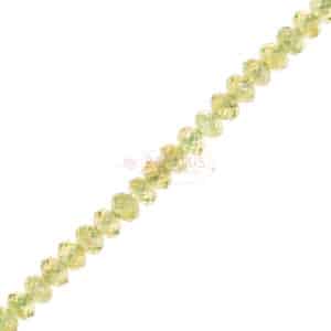 Peridot rondelle faceted approx. 2.5x4mm, 1 strand