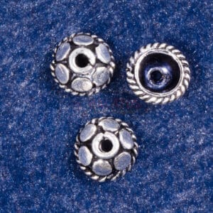 Perlkappe 925 Silber, geschwärzt « Dots » Ø 8×3,8mm 1x
