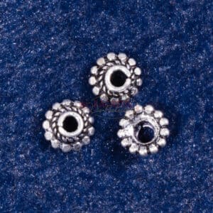 Perlkappe 925 Silber, geschwärzt “Dots” Ø 6,6x3mm 1x