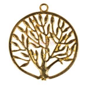 Metallanhänger Lebensbaum ca.38x38mm Gold, 1 Stück