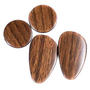 Kunststoffperle Holzoptik Linse oder Niere schwarz – braun 3x